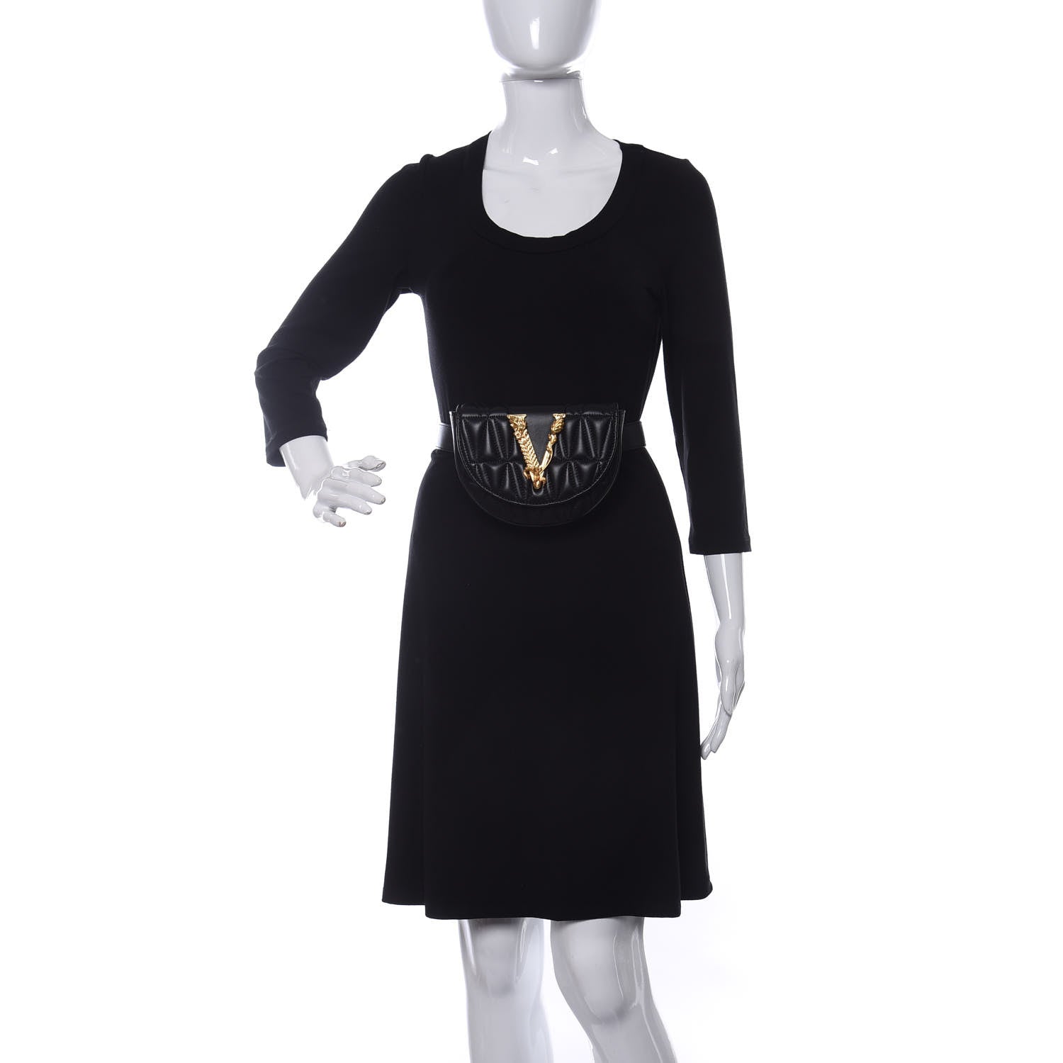 Versace Nappa Quilted Virtus Belt Bag Black 2 of 12