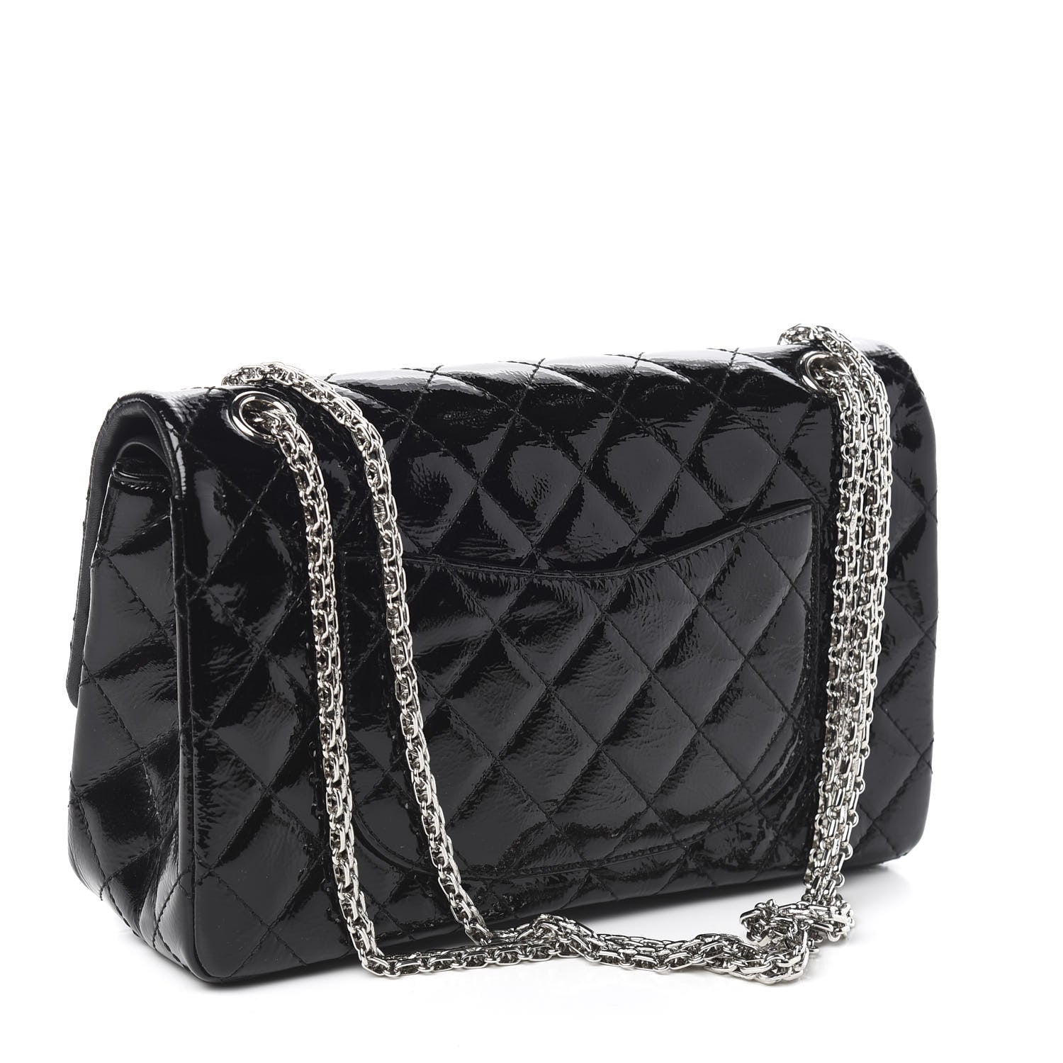 Chanel Distressed Patent Quilted 2.55 Reissue 226 Flap Black 3 of 10