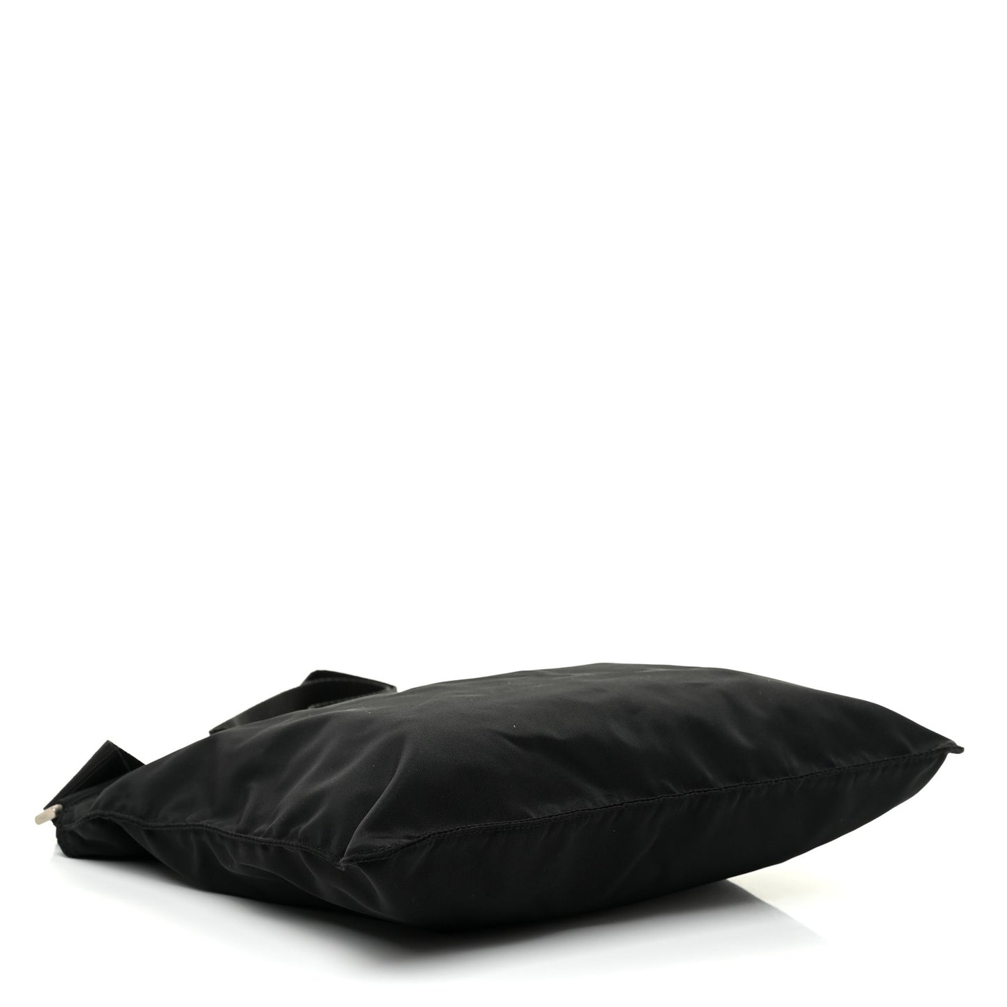 Nylon Saffiano Flat Messenger Bag Black