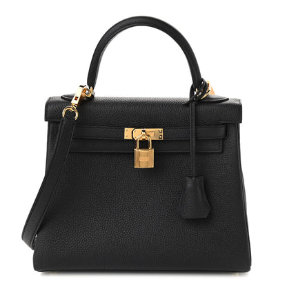 Hermes Togo Kelly Retourne 25 Black 1 of 11