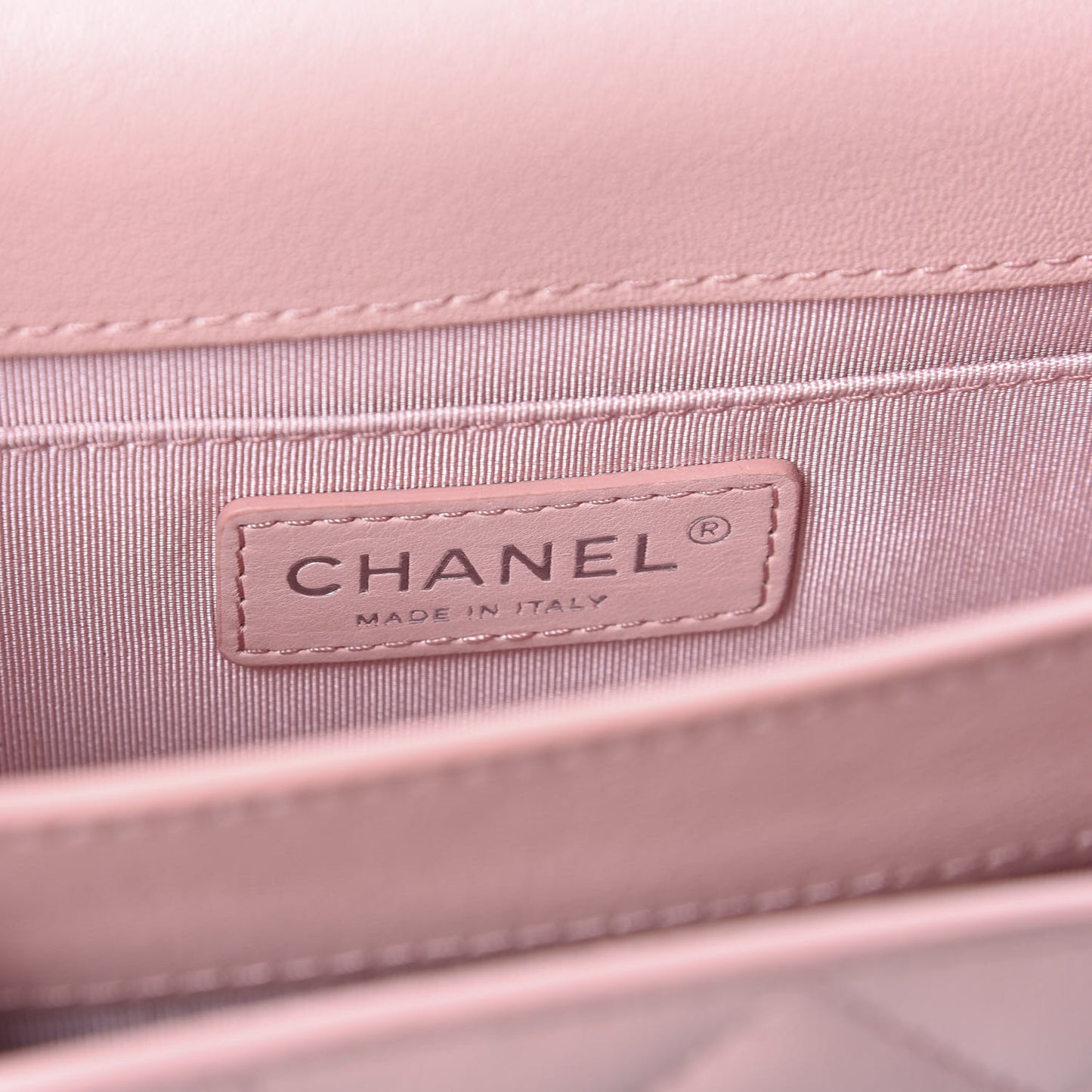 Calfskin Quilted Small CC Box Flap Pink