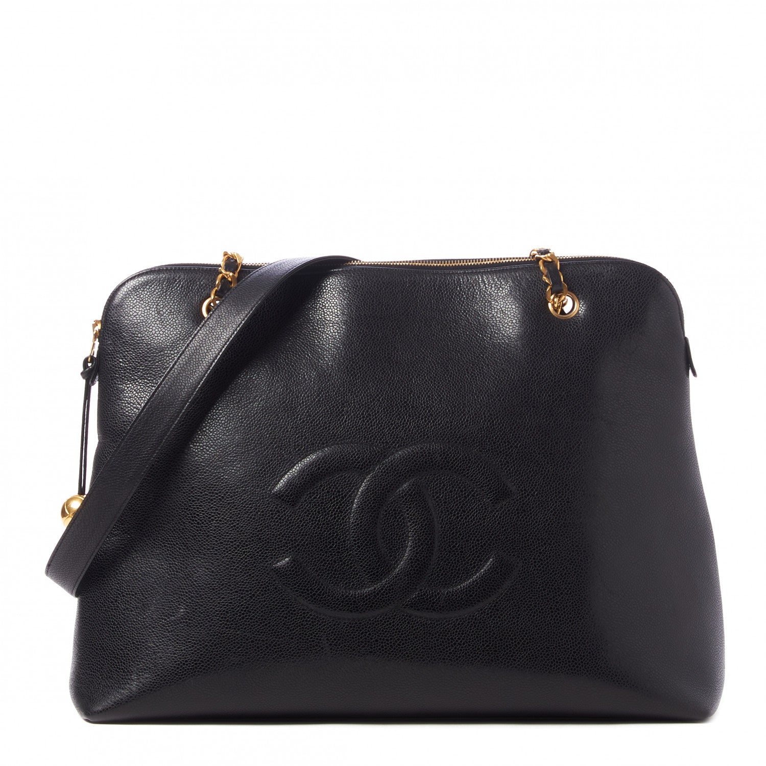 Chanel Caviar Large CC Shoulder Bag Black 1 of 10