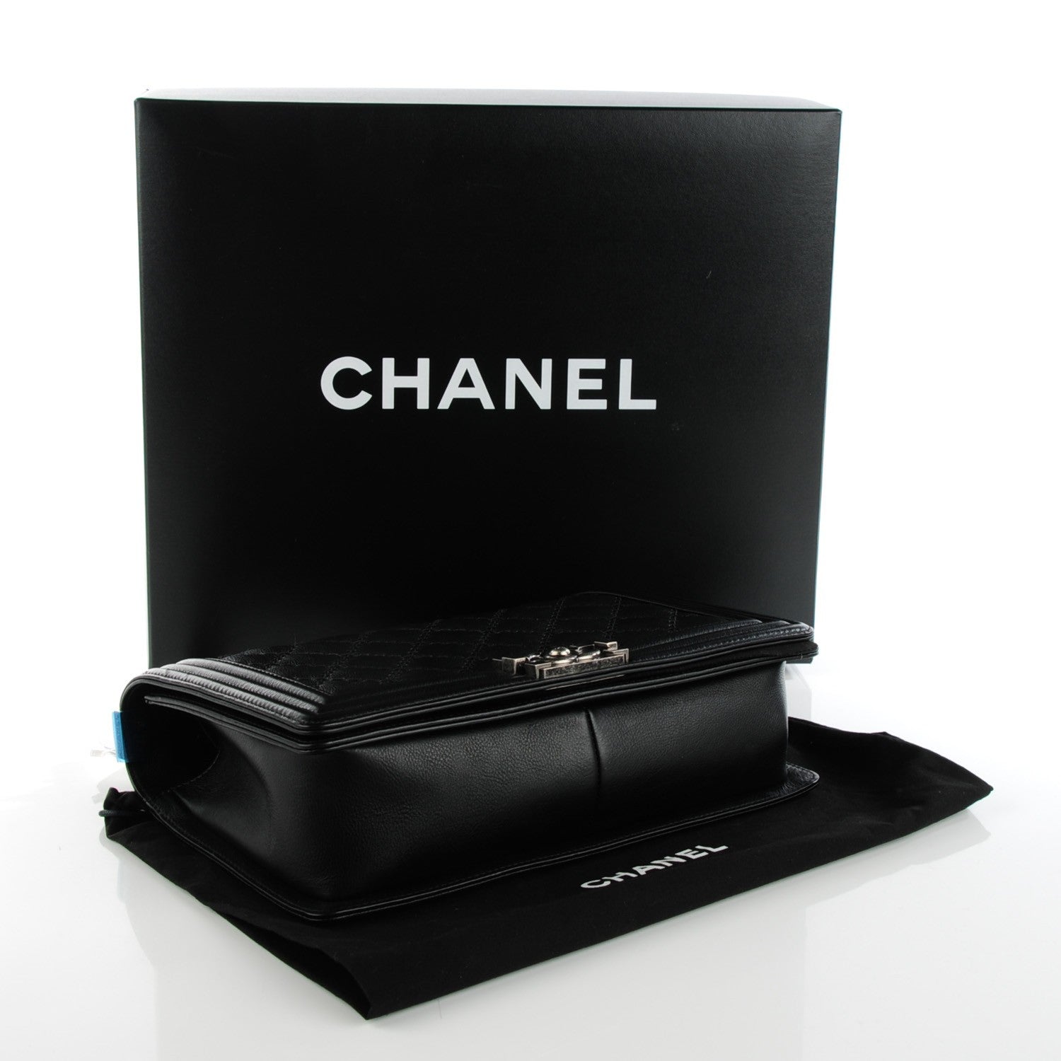 Chanel Calfskin Double Stitch Medium Boy Flap Black 4 of 9