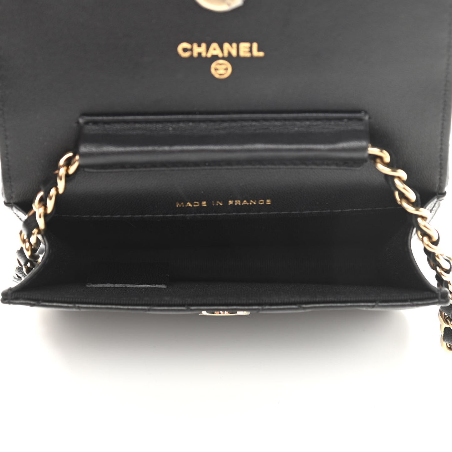 Lambskin Quilted Mini Coco Bow Clutch With Chain Black