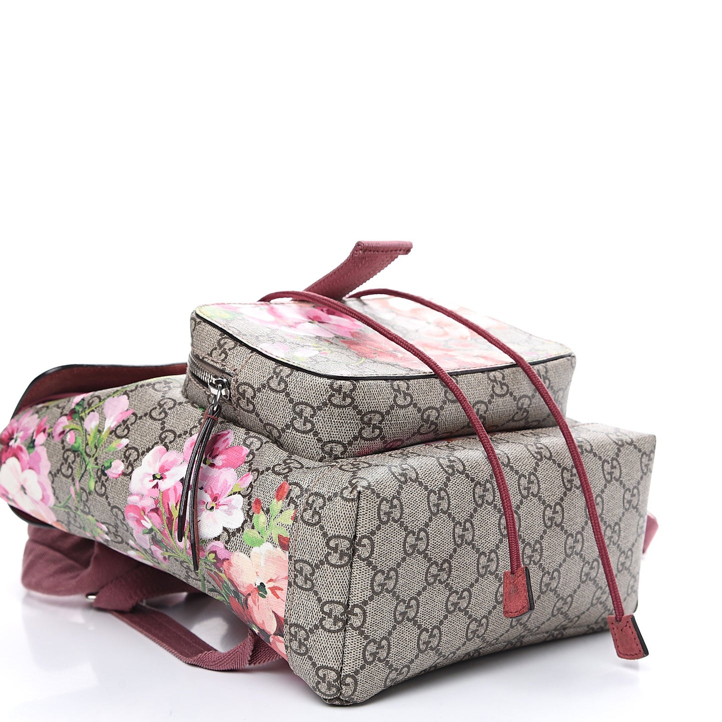 GG Supreme Monogram Blooms Small Single Buckle Backpack Beige Multicolor Dry Rose
