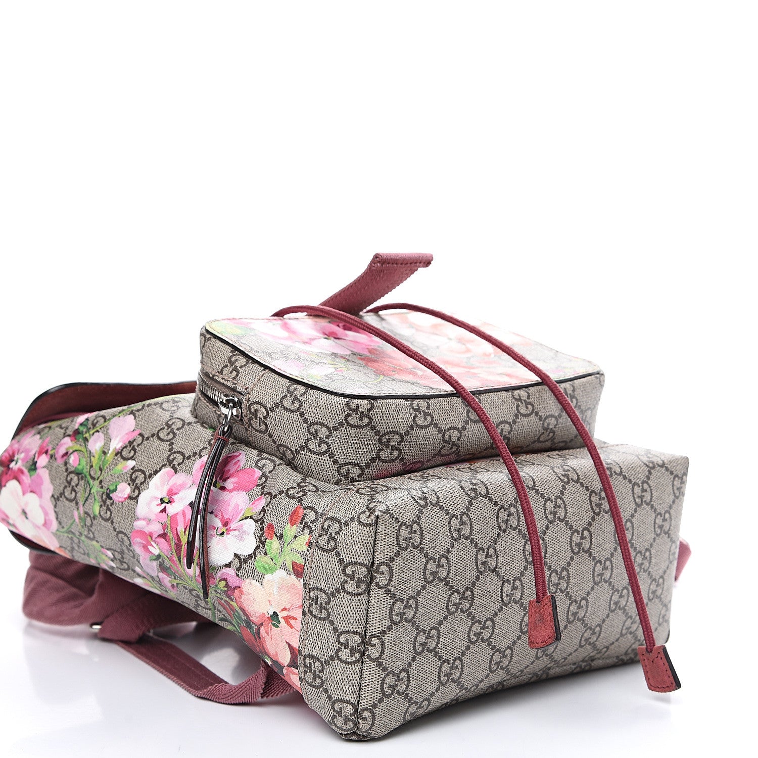 Gucci GG Supreme Monogram Blooms Small Single Buckle Backpack Beige Multicolor Dry Rose 3 of 10