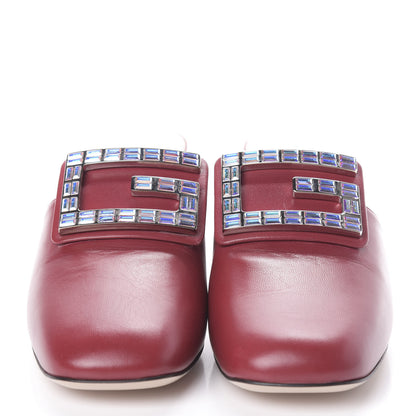 Gucci Malaga Kid Crystal Square G Madelyn Mules 37.5 Romantic Cerise 2 of 7