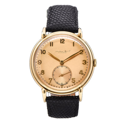 IWC 18K Yellow Gold Lizard 36mm Schaffhausen Manual Winding Watch Champagne 3531 1 of 6