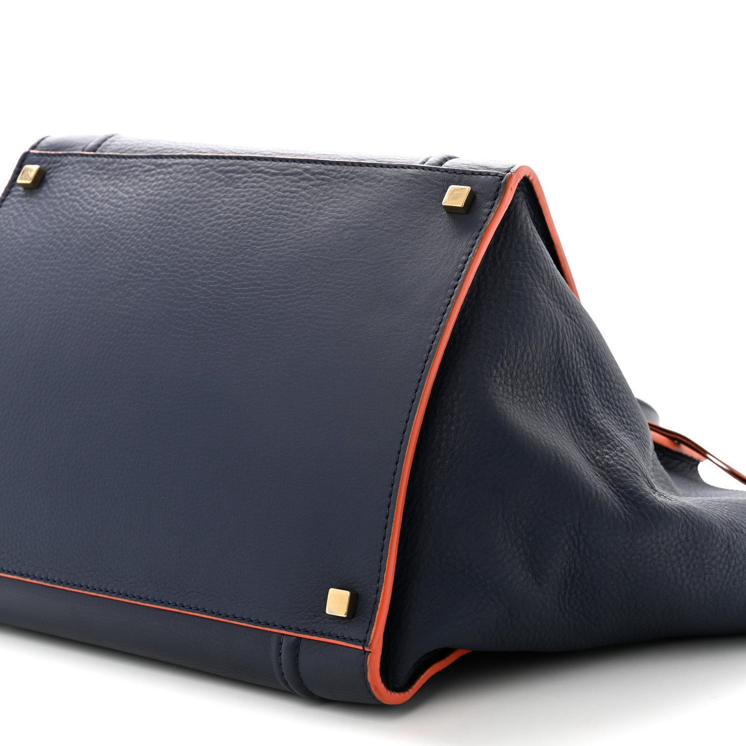 Celine Supple Calfskin Large Phantom Luggage Navy Blue Orange 10 of 11