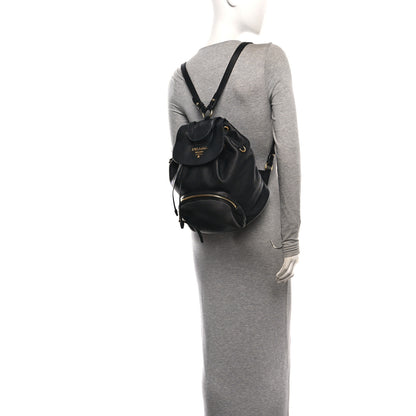 Prada Vitello Daino Backpack Black 2 of 11