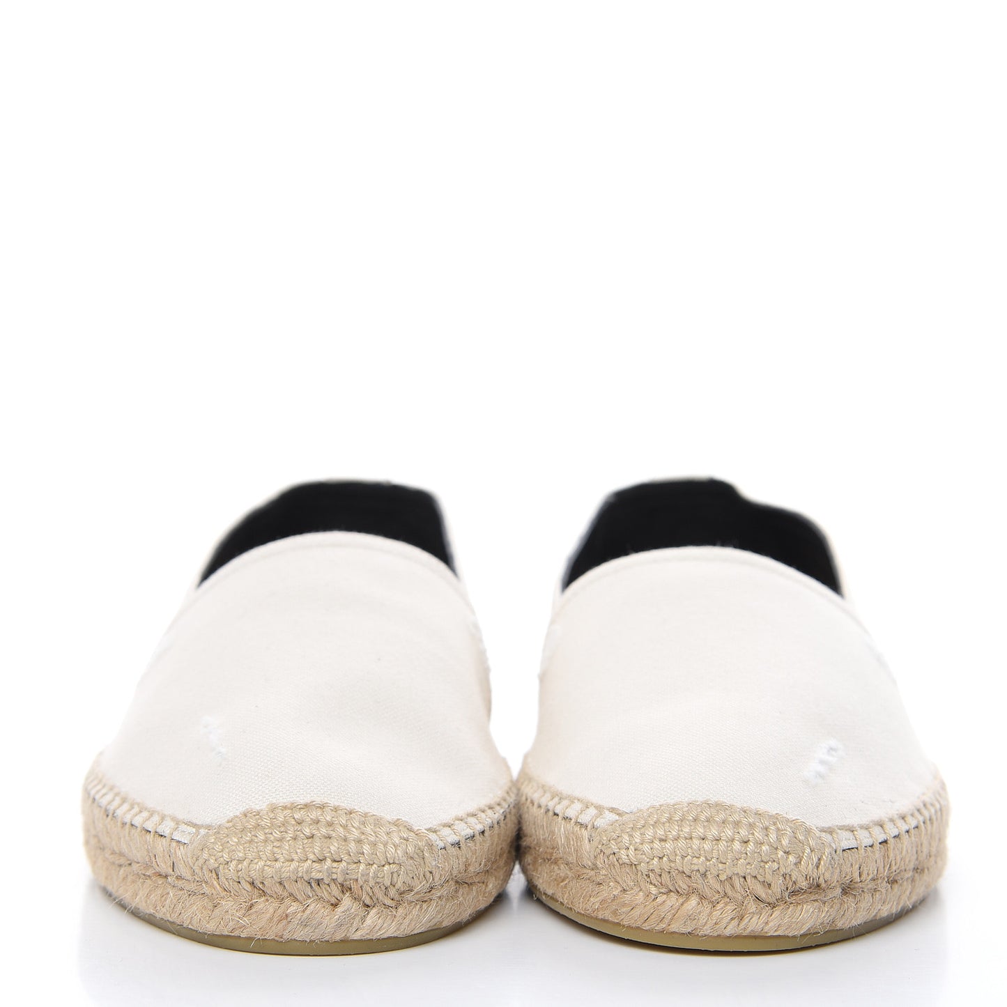Canvas Elba Logo Embroidered Espadrilles 42 Panna