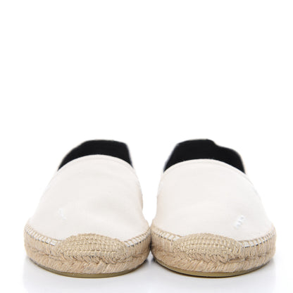 Saint Laurent Canvas Elba Logo Embroidered Espadrilles 42 Panna 2 of 10