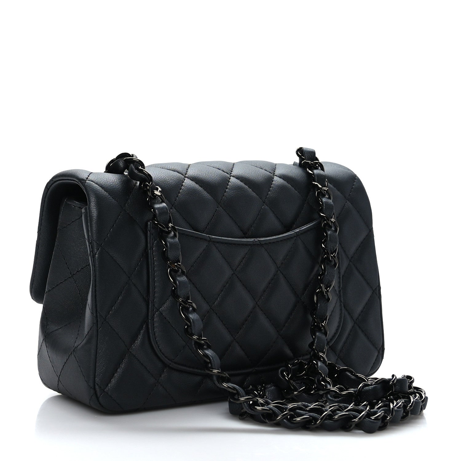 Chanel Lambskin Quilted Mini Rectangular Flap So Black 3 of 9
