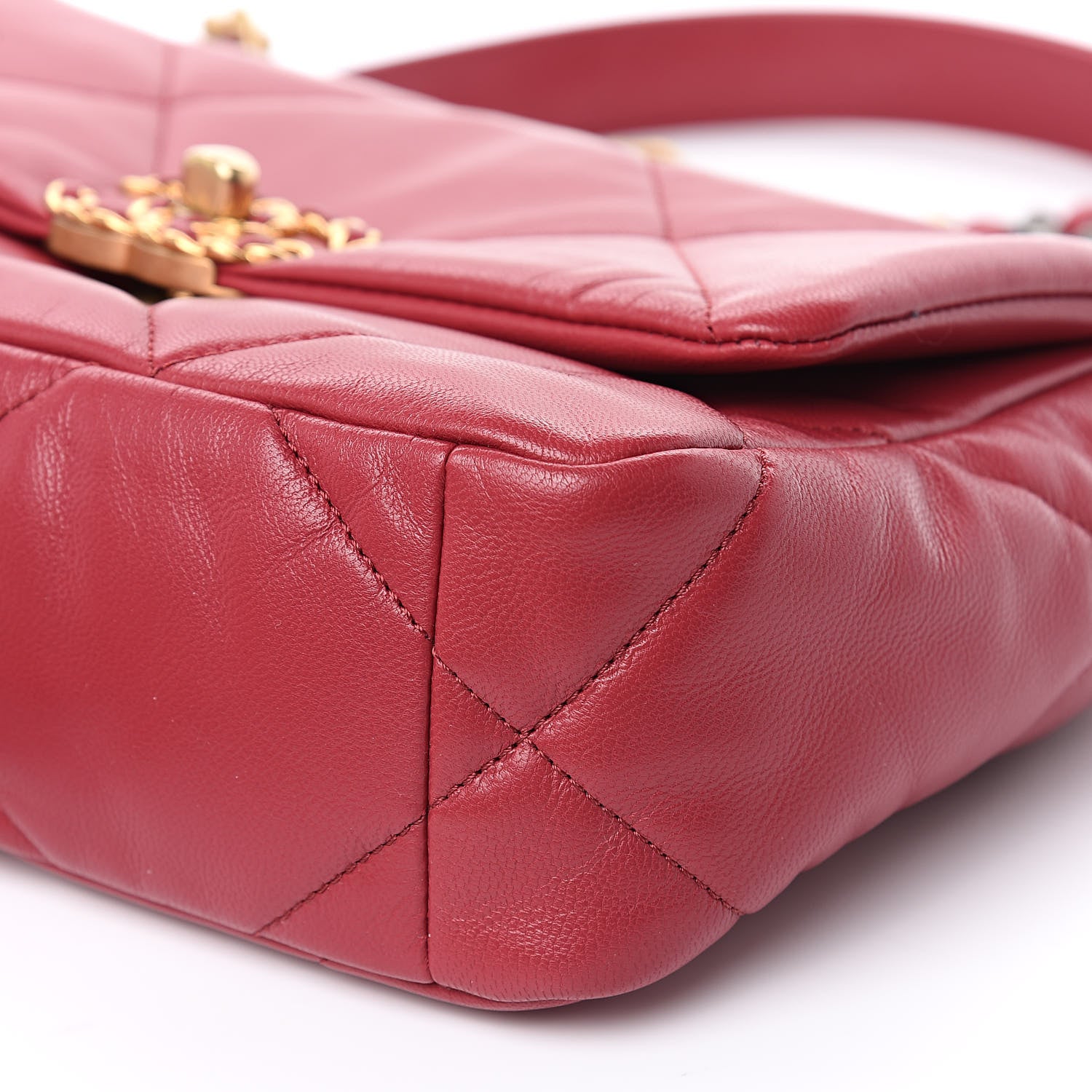 Chanel Lambskin Quilted Medium 19 Flap Red 9 of 10
