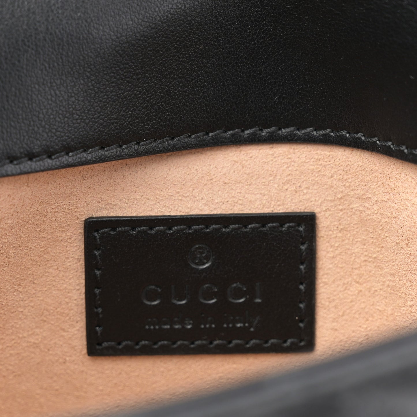 Calfskin Matelasse Super Mini GG Marmont Shoulder Bag Black