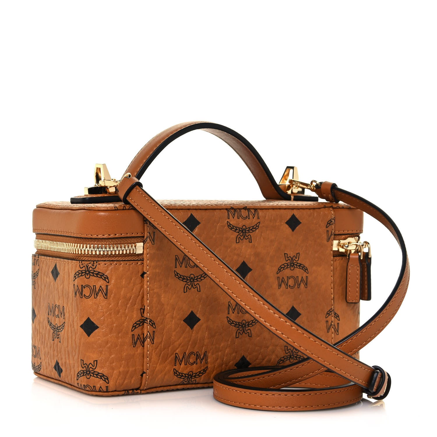 MCM Visetos Vanity Case Cognac 3 of 11
