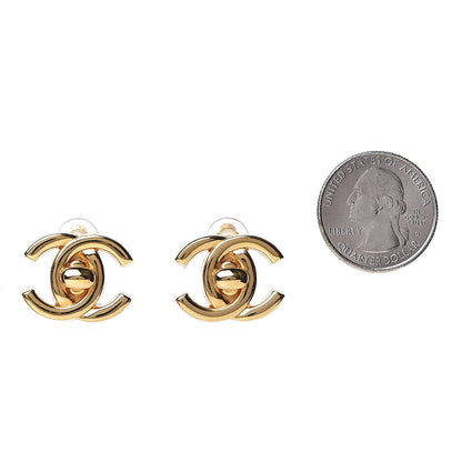 Chanel Metal CC Turnlock Clip On Earrings Gold 2 of 4