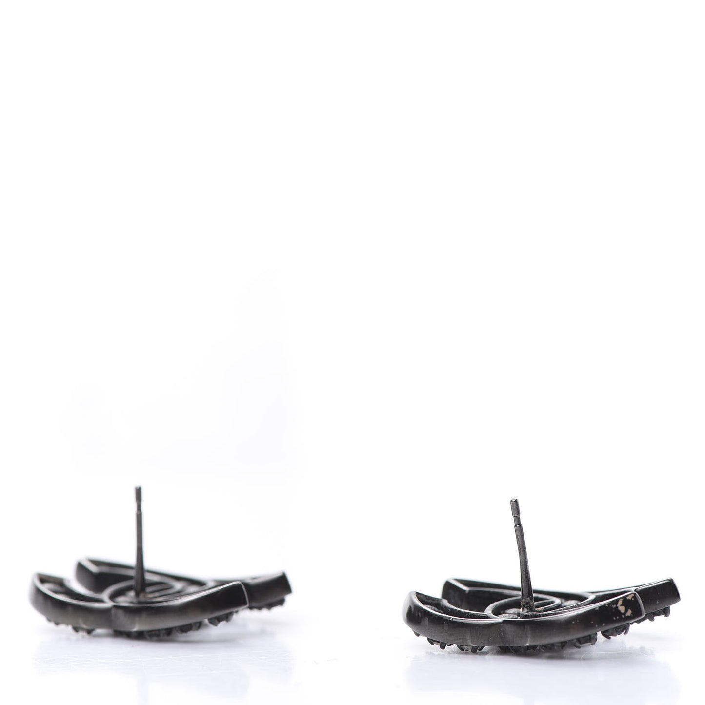 Ruthenium Crystal CC Earrings Silver Black