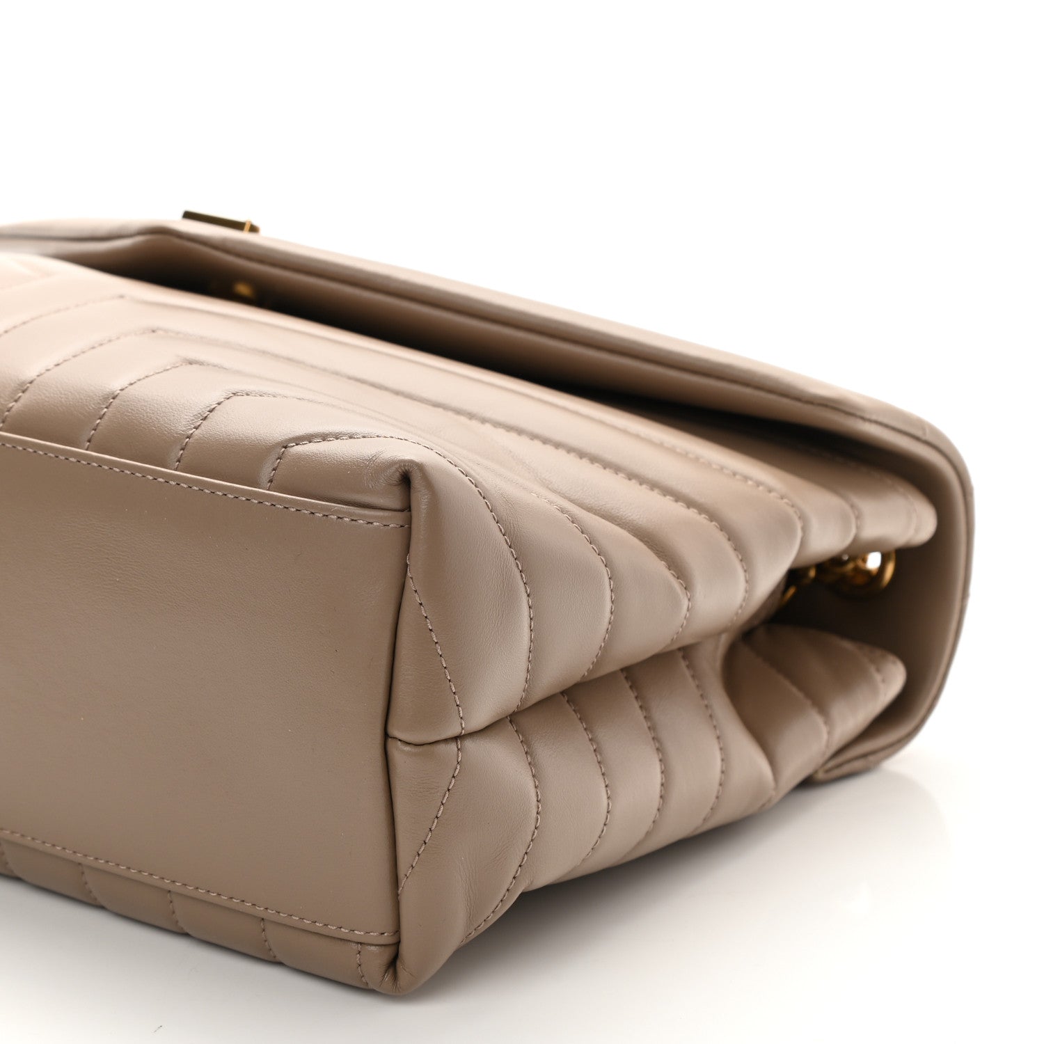 Saint Laurent Calfskin Y Quilted Monogram Medium Loulou Chain Satchel Dark Latte 7 of 7