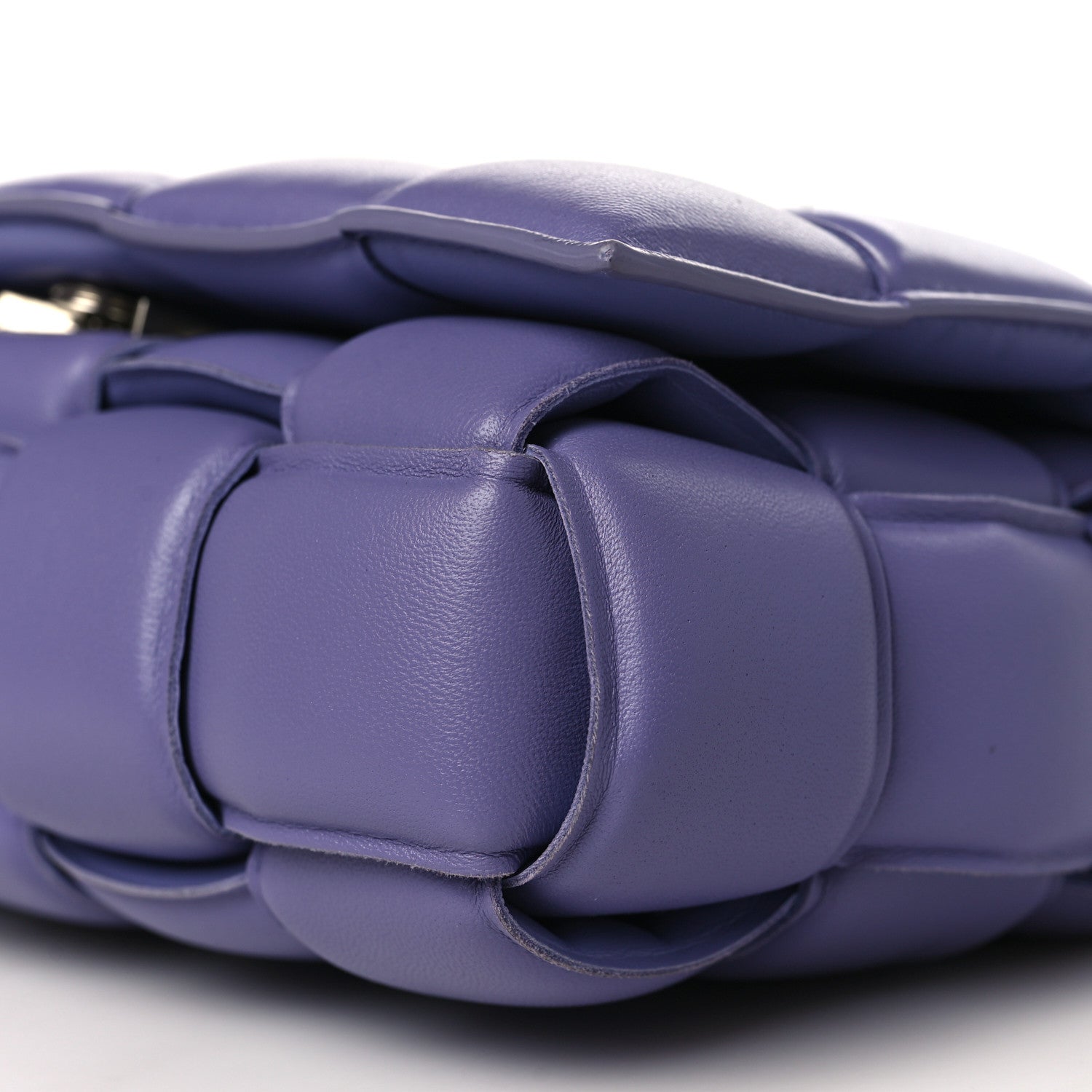 Bottega Veneta Lambskin Maxi Intreccio Padded Chain Cassette Crossbody Bag Lavender 9 of 9