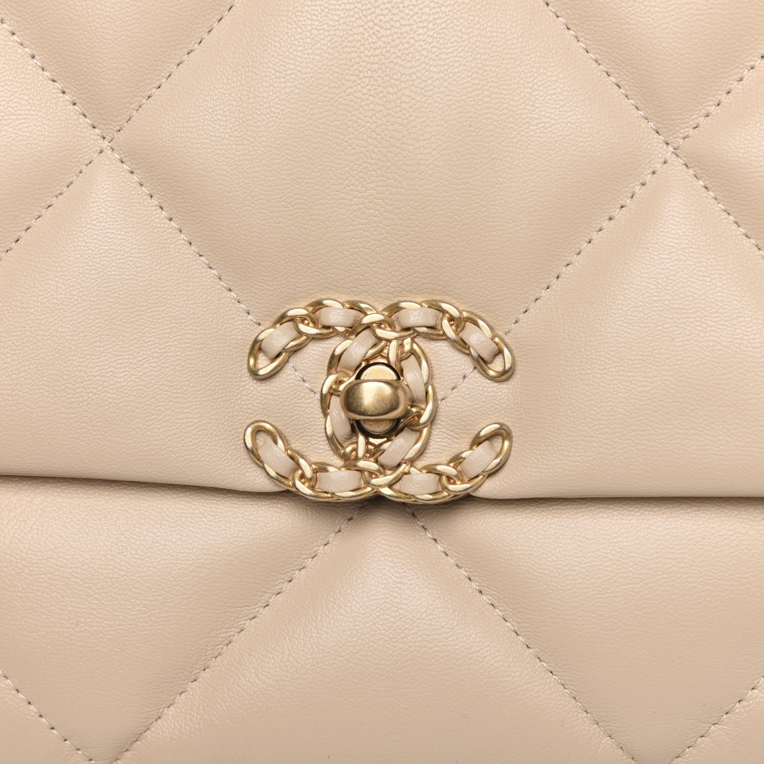Chanel Lambskin Quilted Maxi Chanel 19 Flap Light Beige 10 of 12