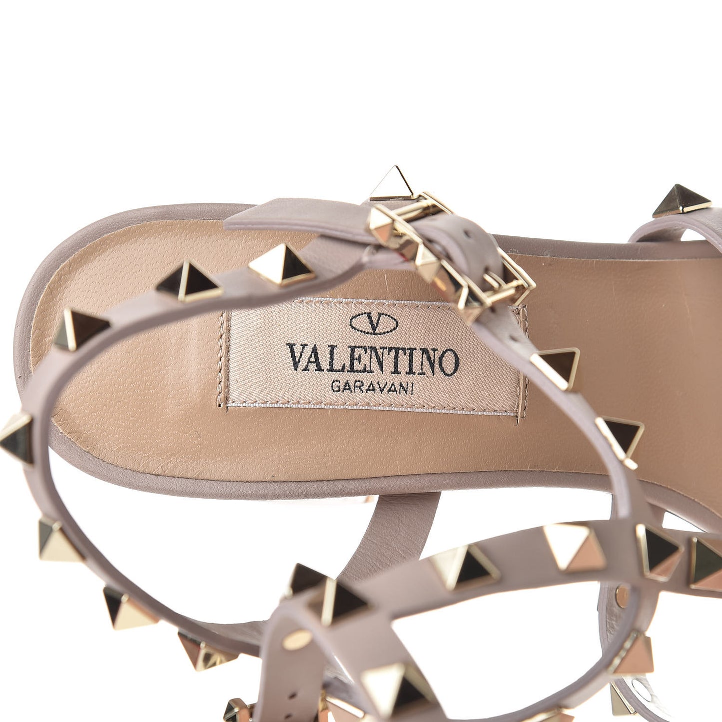 Calfskin Rockstud 60mm City Sandals 35 Poudre
