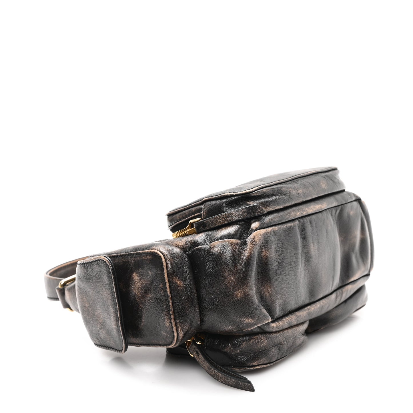Distressed Nappa Pocket Bag  Sand Coffee