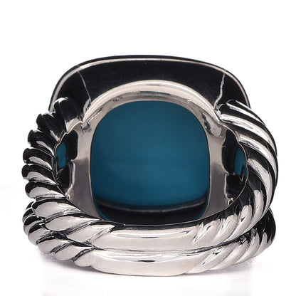 David Yurman Sterling Silver Turquoise 14mm Albion Ring 54 7 3 of 5