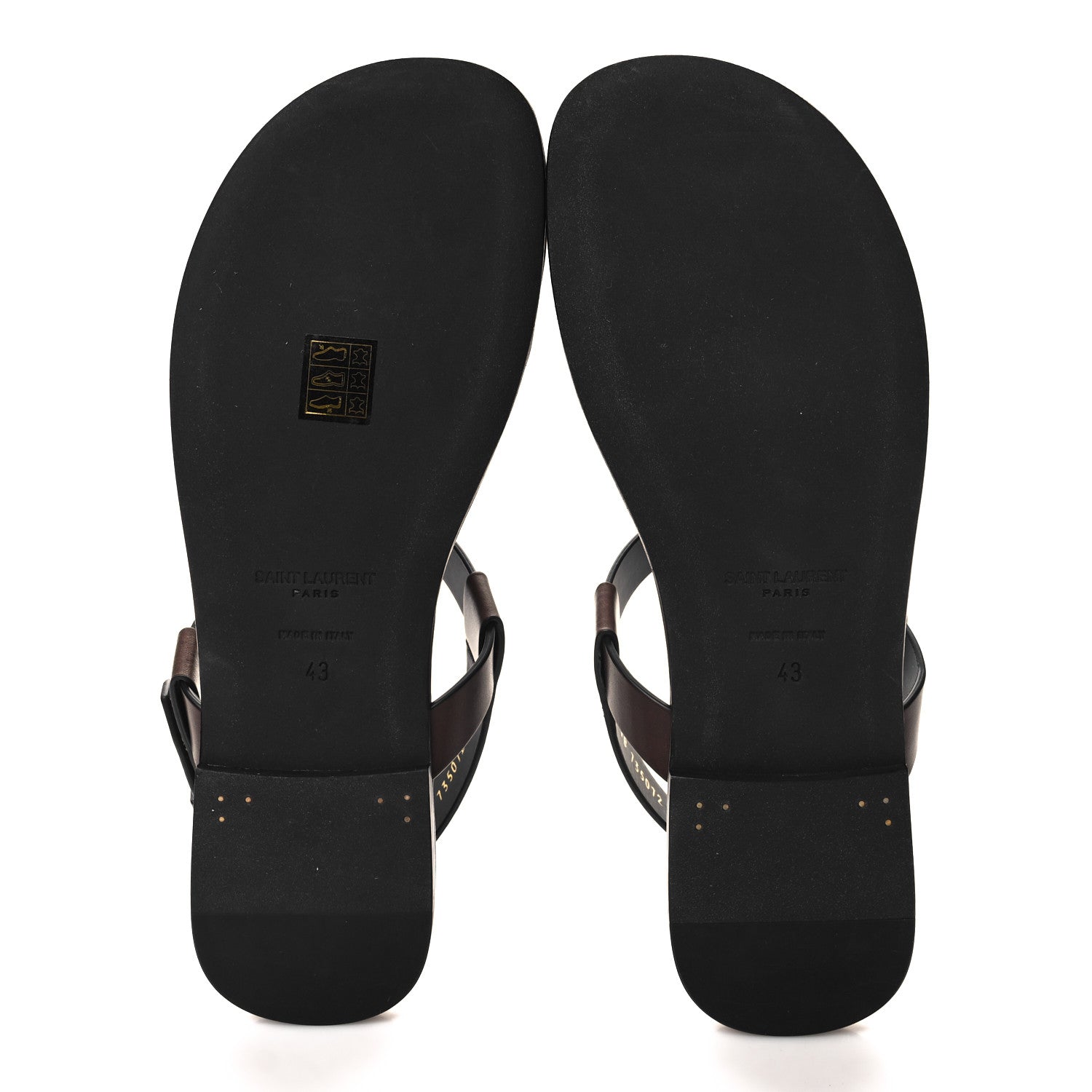 Saint Laurent Calfskin Mens Cassandra Monogram Sandals 43 Moro 5 of 9