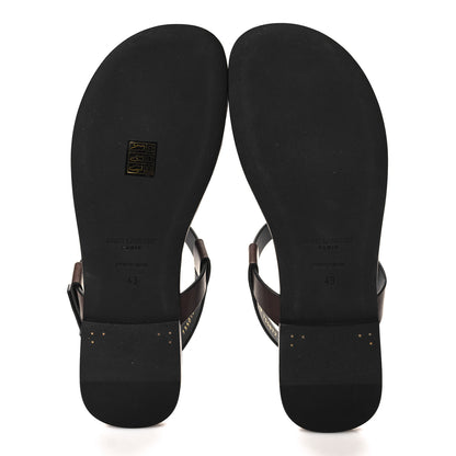 Saint Laurent Calfskin Mens Cassandra Monogram Sandals 43 Moro 5 of 9