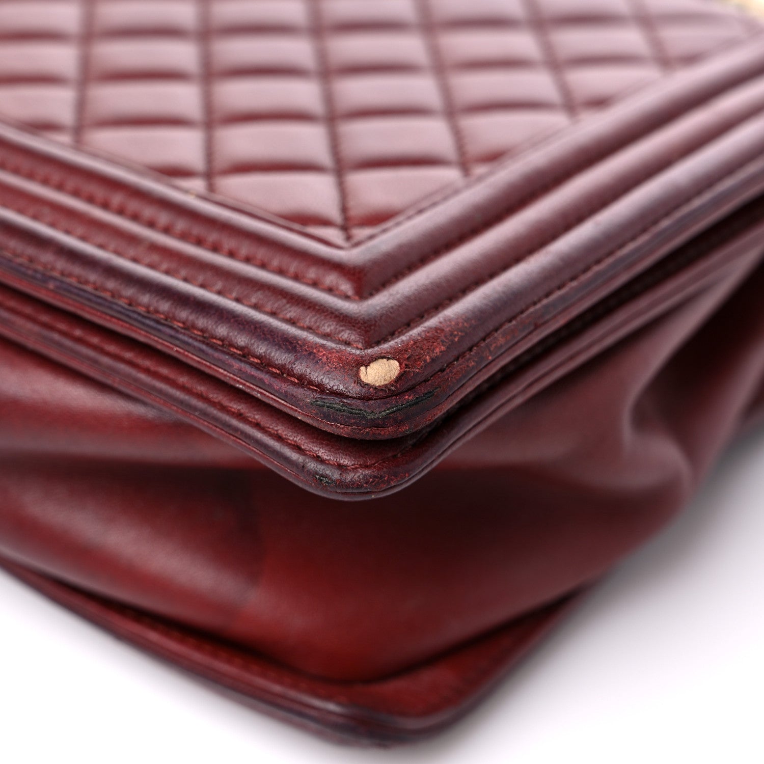 Chanel Lambskin Quilted New Medium Boy Flap Dark Red 9 of 20