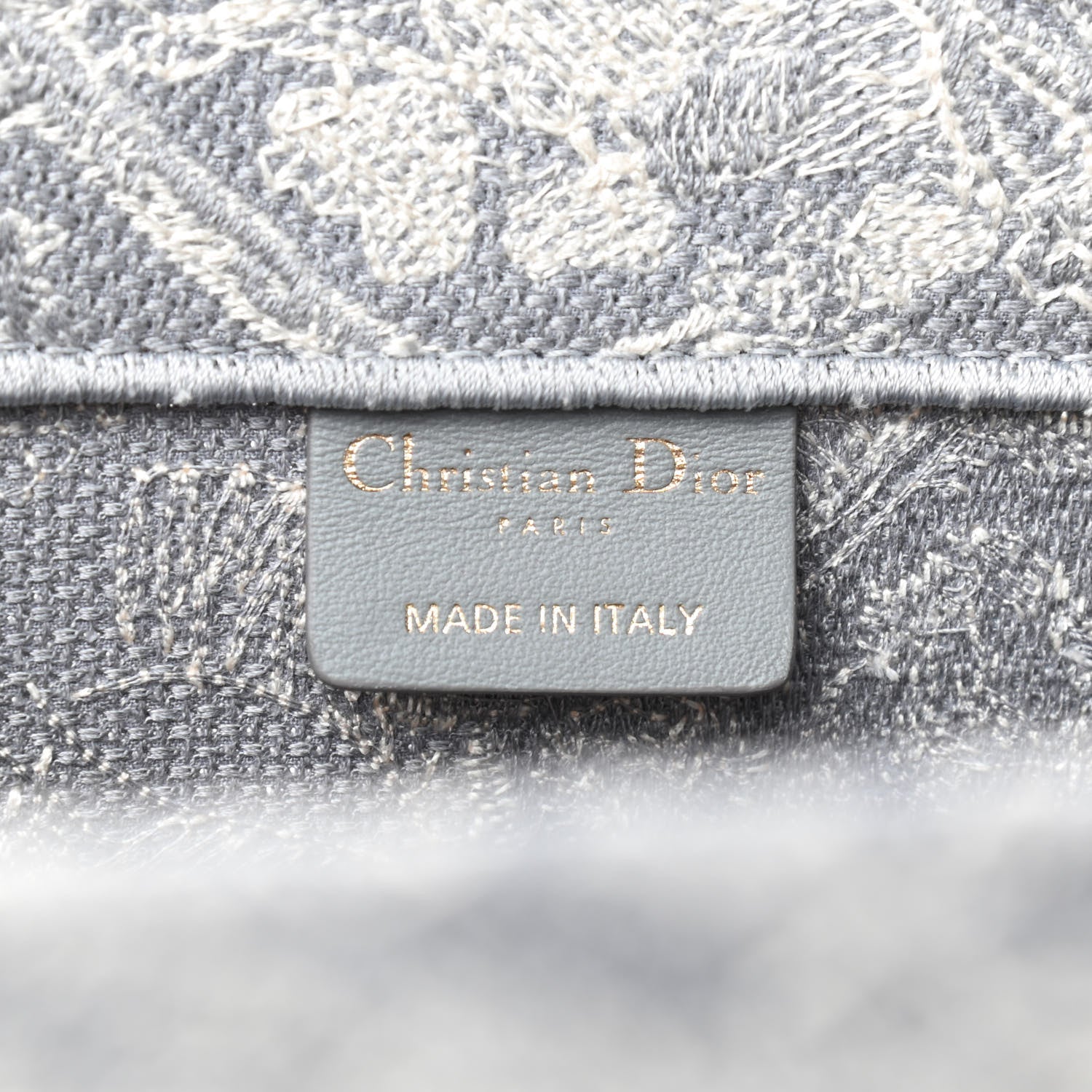 Christian Dior Canvas Embroidered Large Dioriviera Toile De Jouy Book Tote Gray 8 of 9