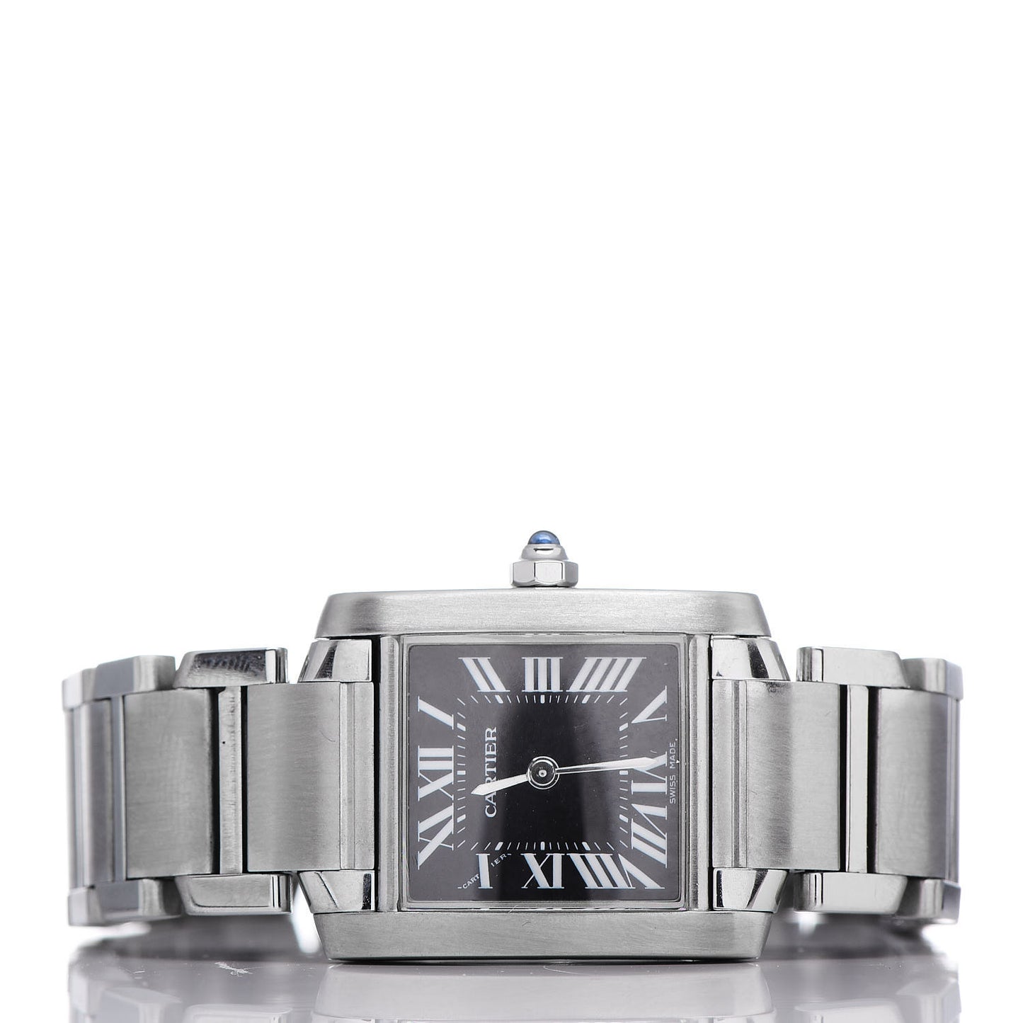 Stainless Steel 20mm Tank Francaise Quartz Watch Black