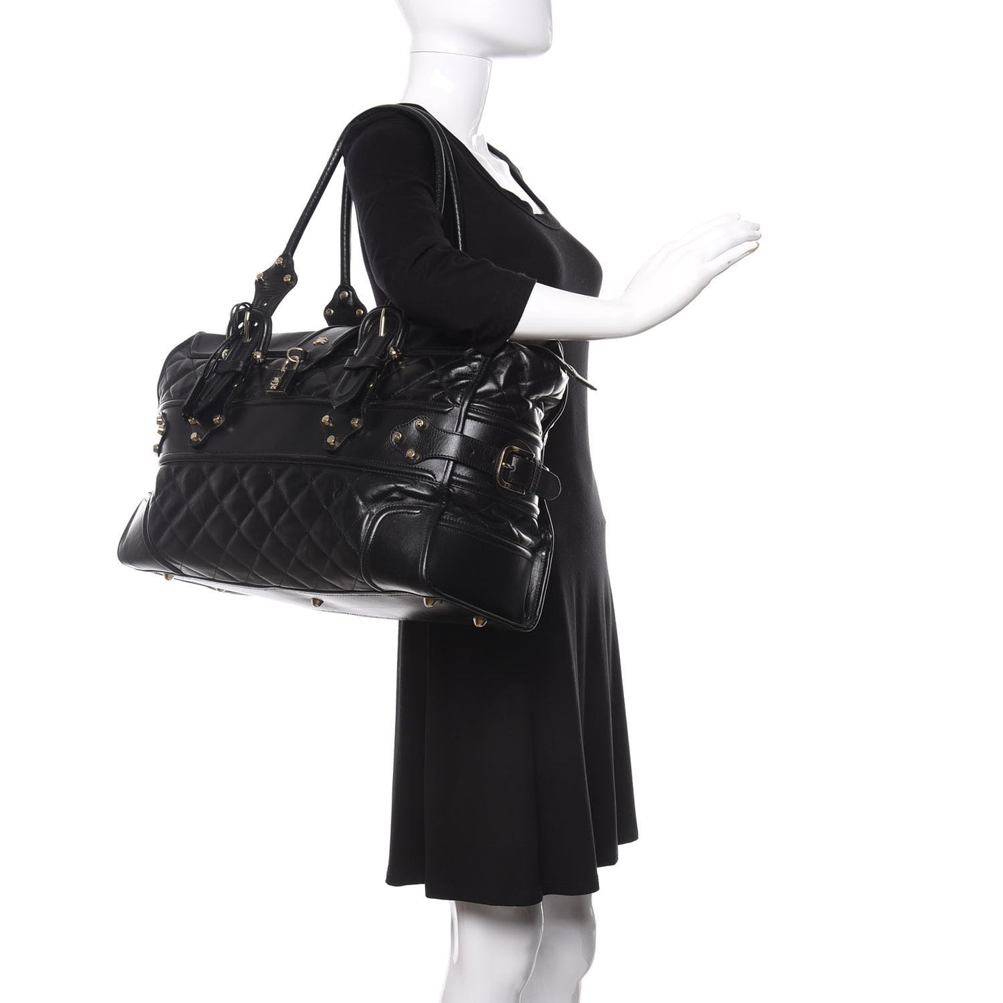 Calfskin Quilted XL Manor Tote Black