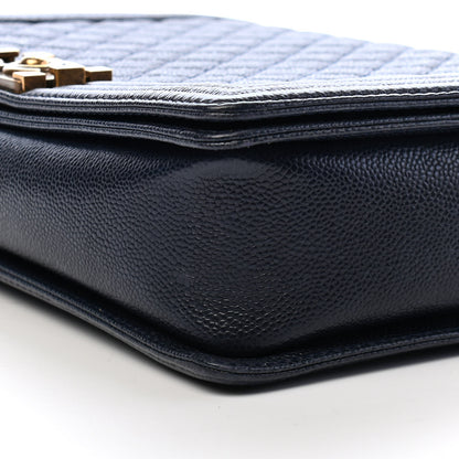 Chanel Caviar Quilted Large Boy Flap Blue 9 of 10