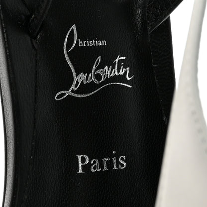 Christian Louboutin Nappa Patent Athinita Flat Sandals 38.5 White Gold Black 8 of 9