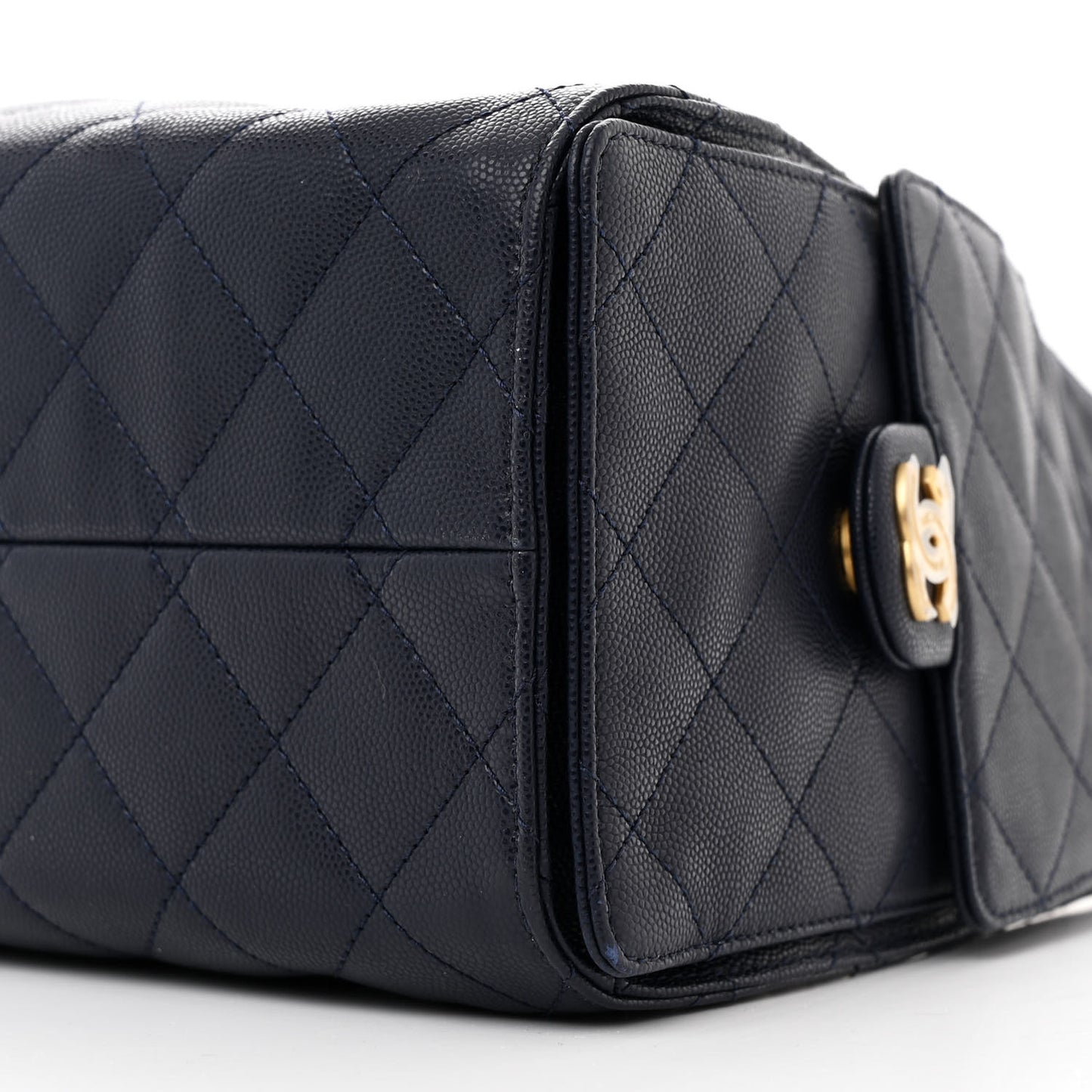 Caviar Quilted Small Chanel 25 Handbag Dark Navy