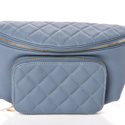 Chanel Caviar Quilted Business Affinity Waist Bag Blue 8 of 10