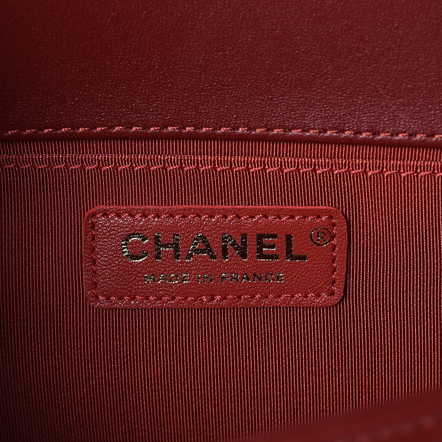 Lambskin Quilted Medium Boy Flap Dark Red