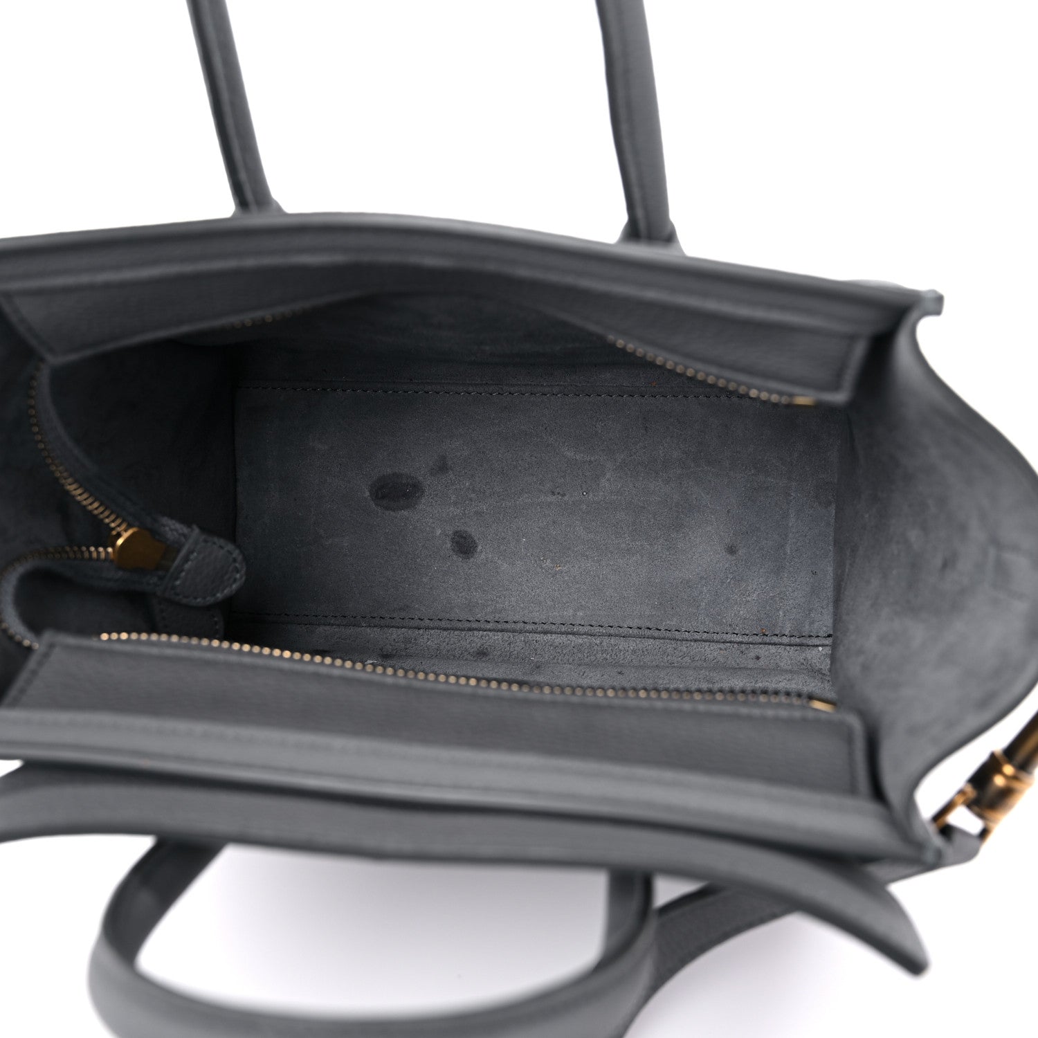 Celine Drummed Calfskin Nano Luggage Kohl 5 of 15