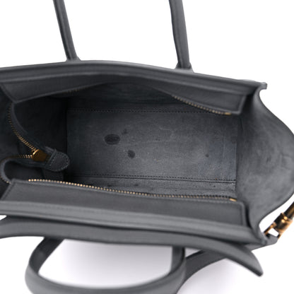 Celine Drummed Calfskin Nano Luggage Kohl 5 of 15