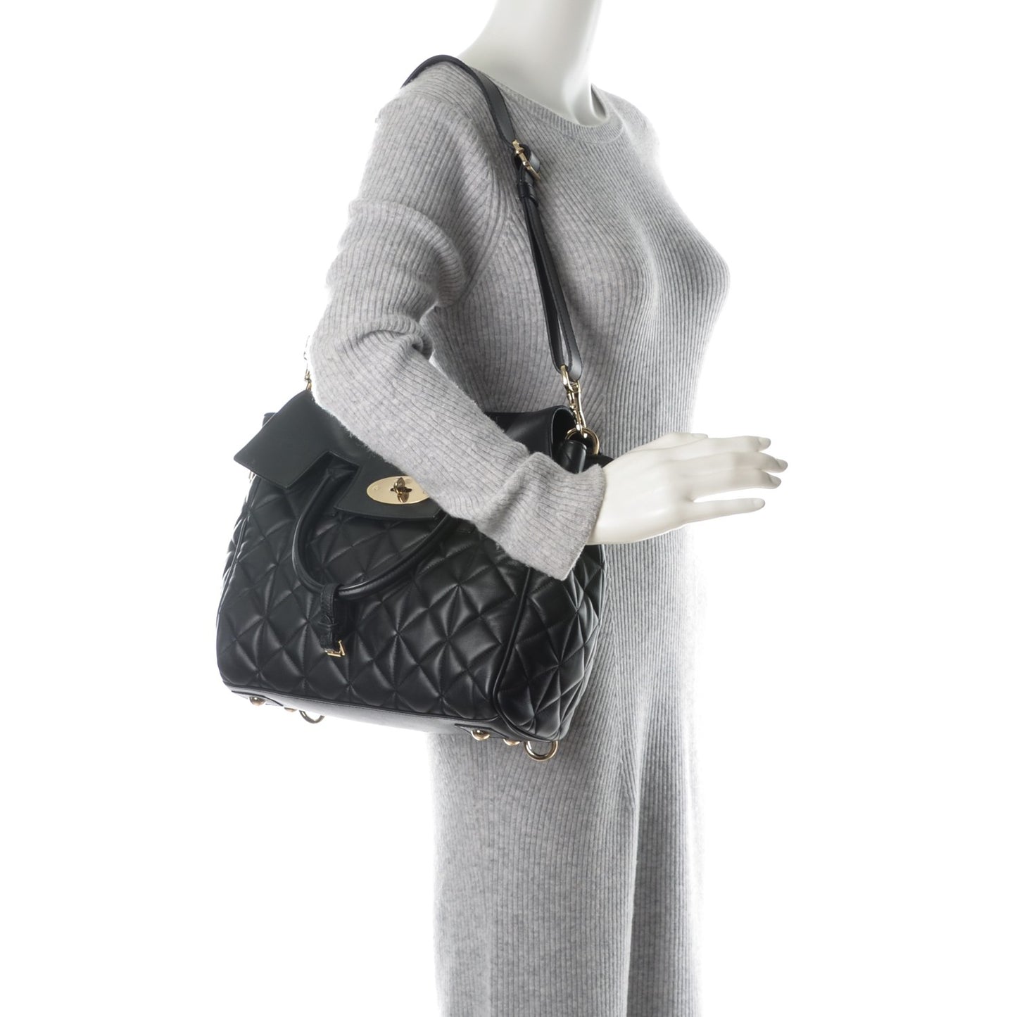 Nappa Quilted Cara Delevingne Convertible Bag Black