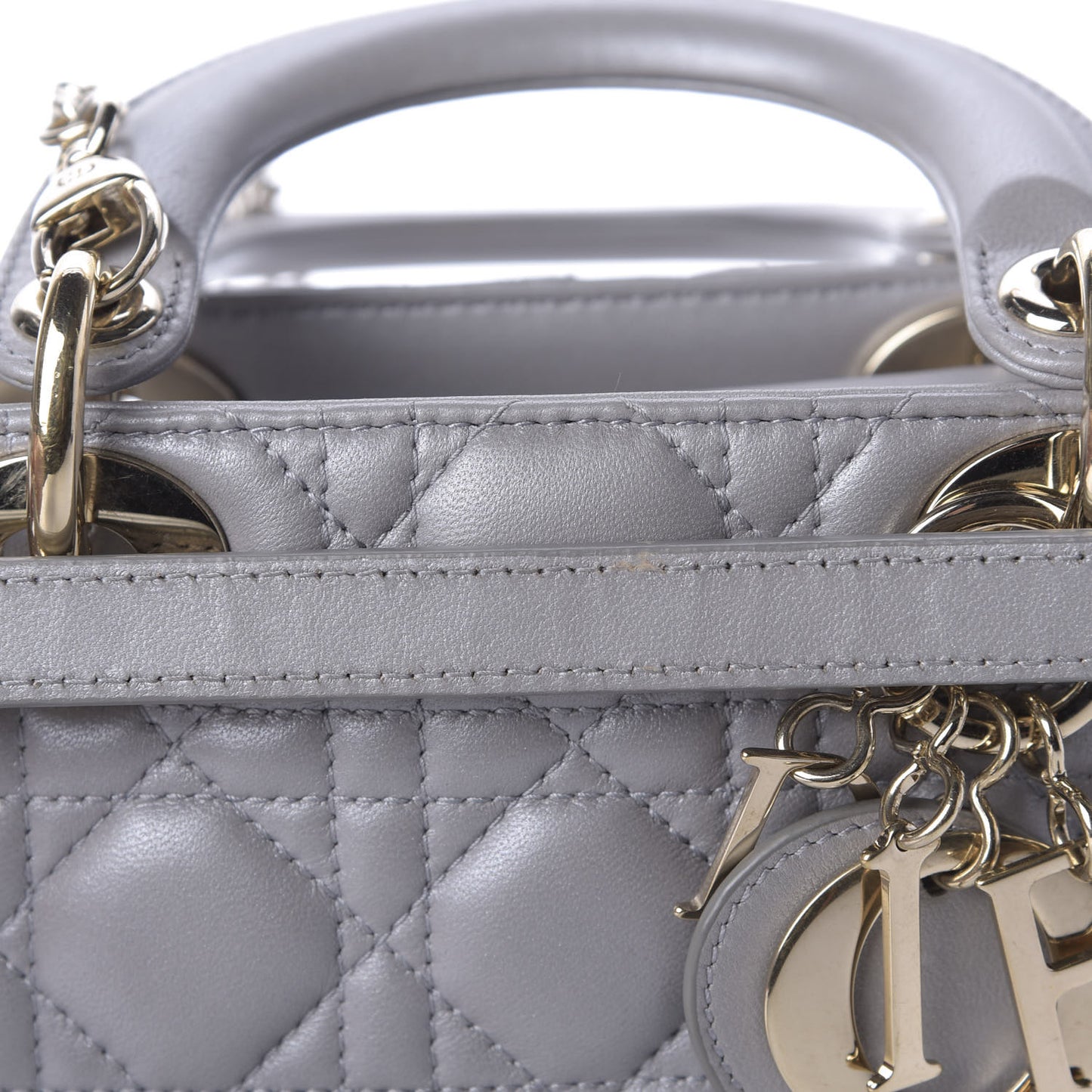 Lambskin Cannage Mini Lady Dior Grey