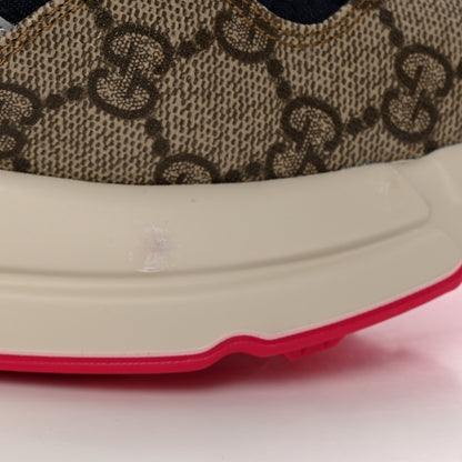 Gucci GG Supreme Monogram Mix Monogram Mens Rhyton Sneakers 8 London Blue Beige Sun Yellow 11 of 13