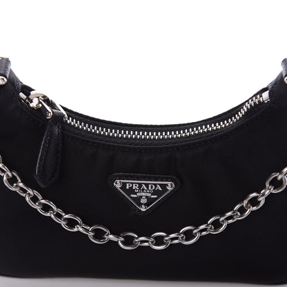 Prada Tessuto Nylon Mini Re-Edition 2000 Shoulder Bag Black 9 of 9