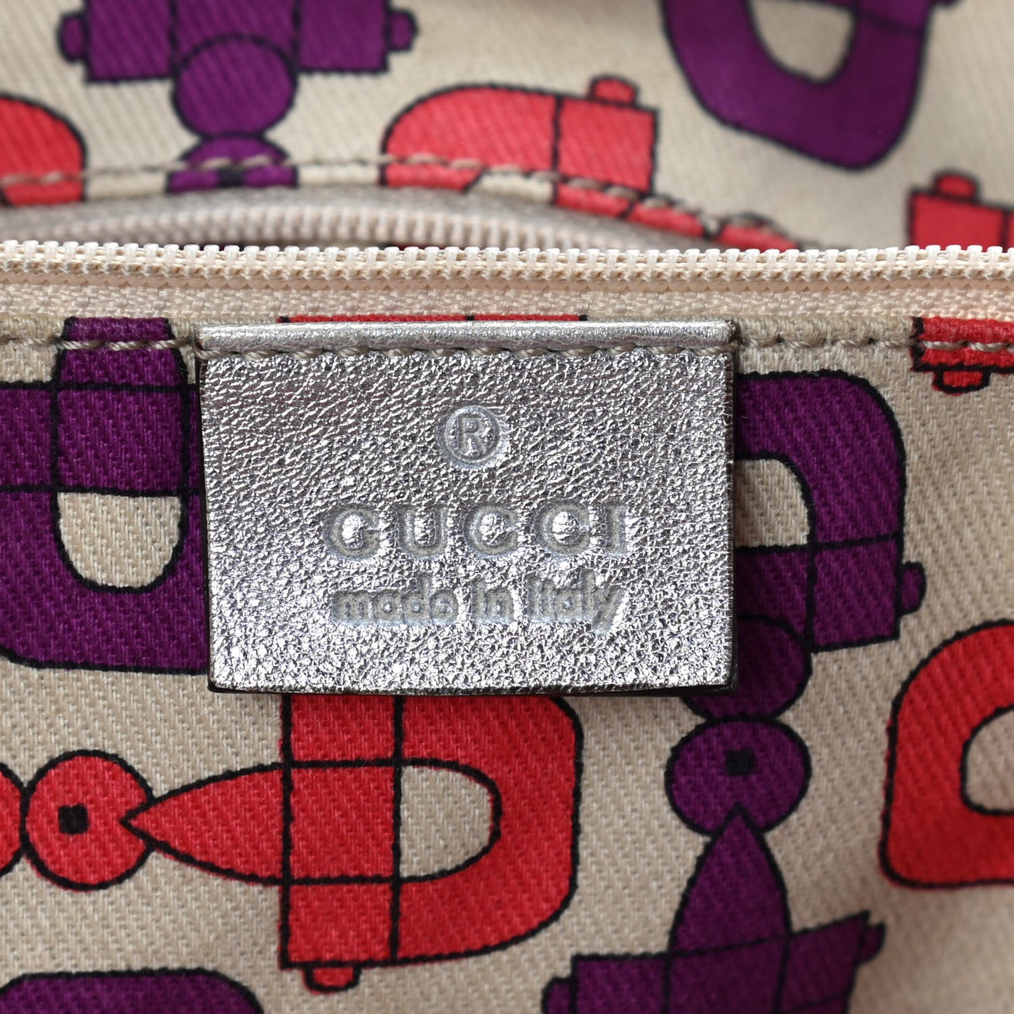 Metallic Guccissima Large Princy Tote Silver