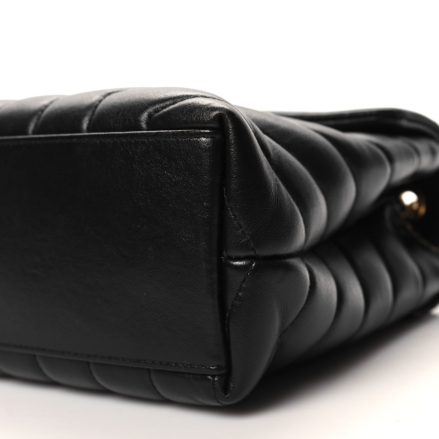 Calfskin Y Quilted Monogram Small Loulou Chain Satchel Black