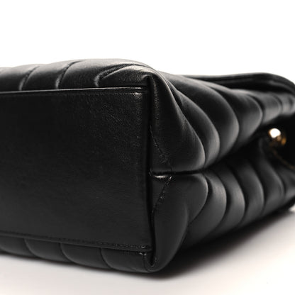 Saint Laurent Calfskin Y Quilted Monogram Small Loulou Chain Satchel Black 10 of 11