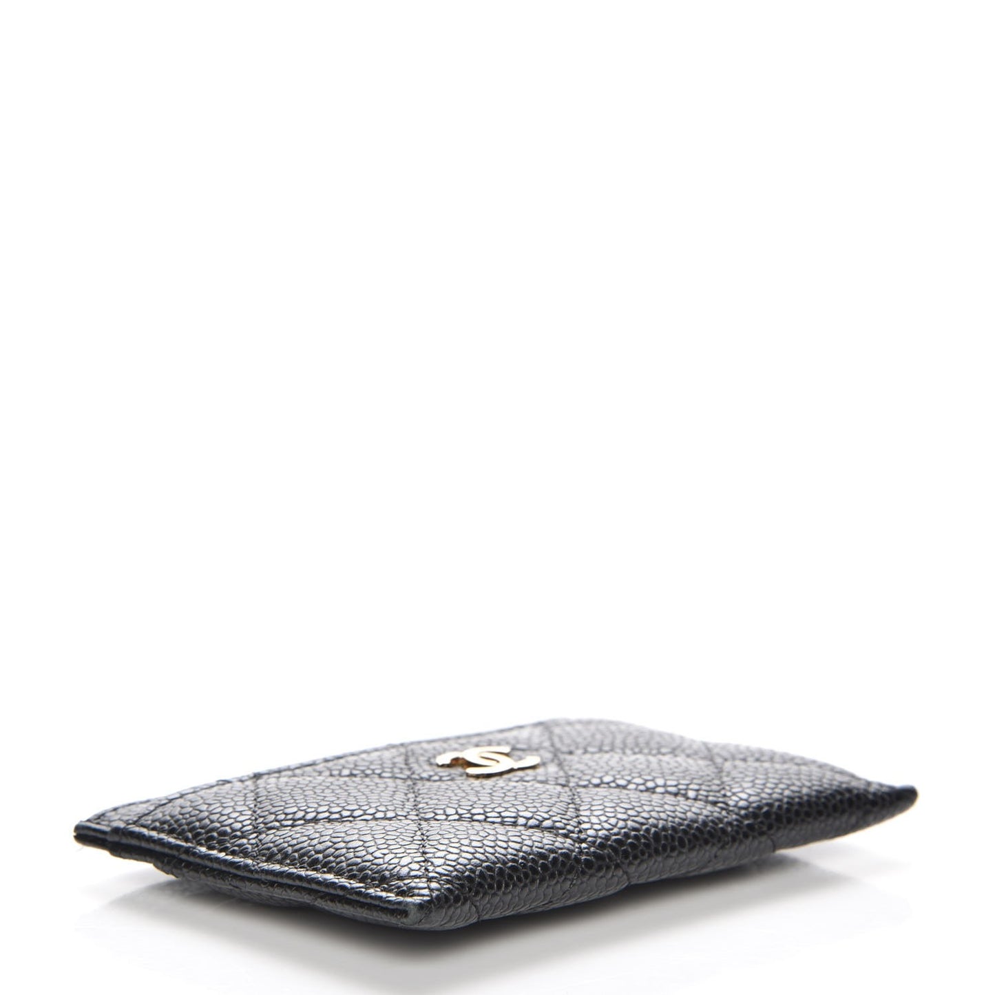 Caviar Quilted Card Holder Black