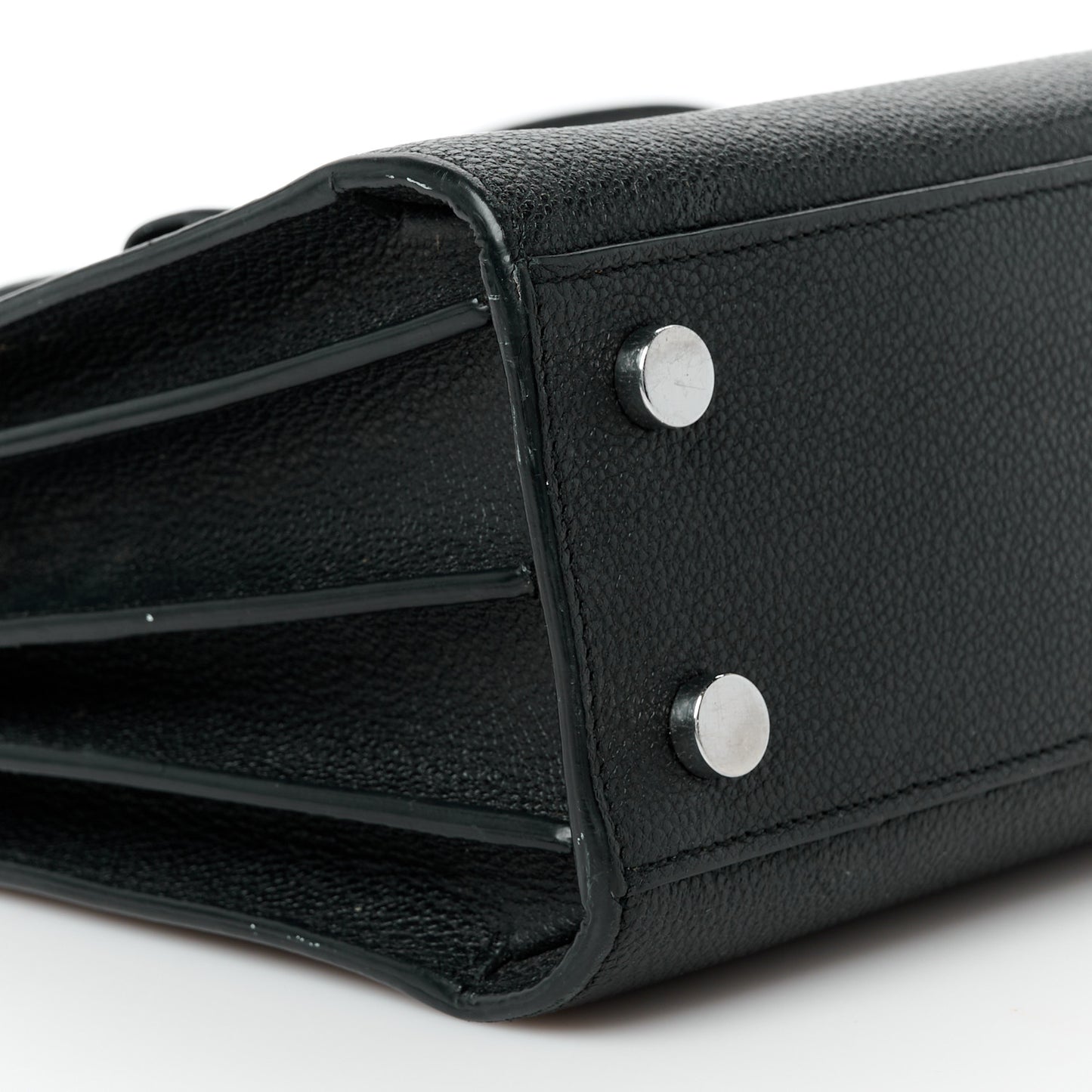 Grained Calfskin Nano Sac De Jour Black